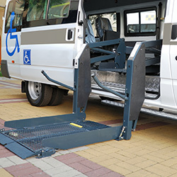 Van with wheelchair lift.